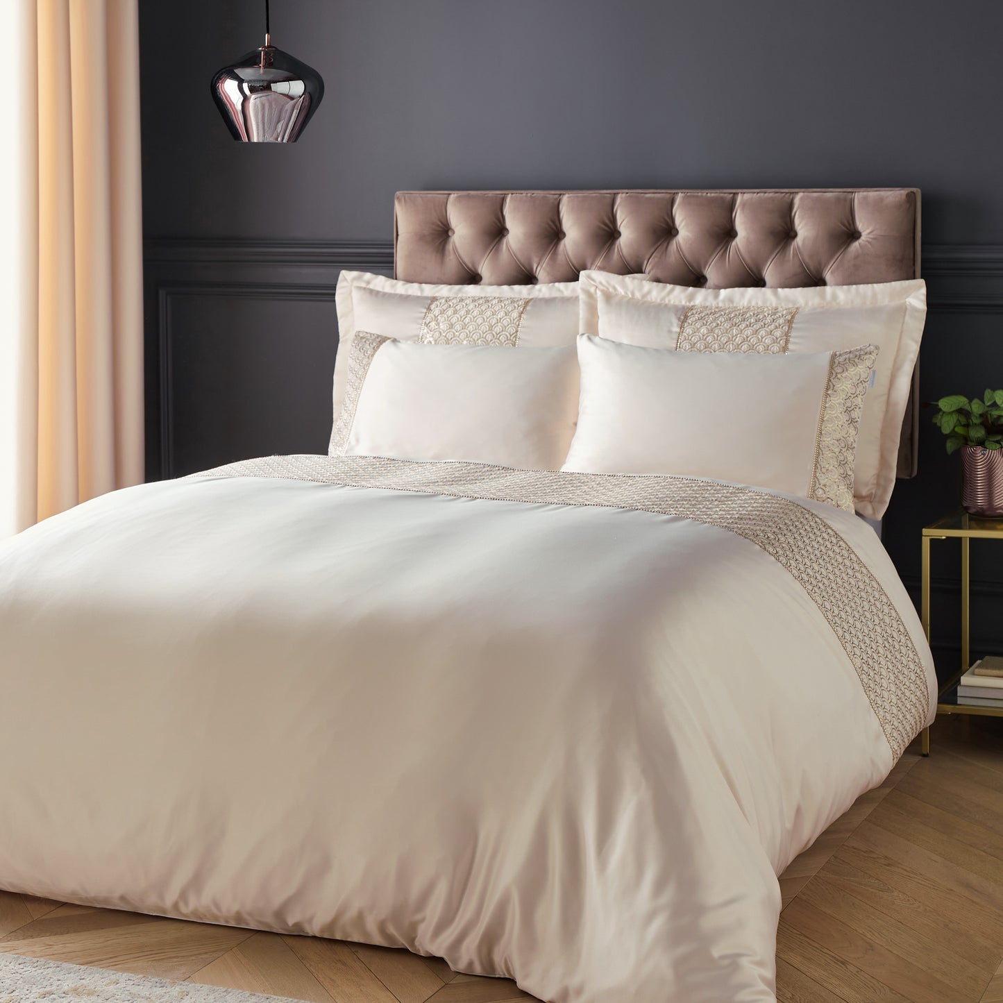 Deco Sequin Duvet Cover Set in Champagne by Catherine Lansfield