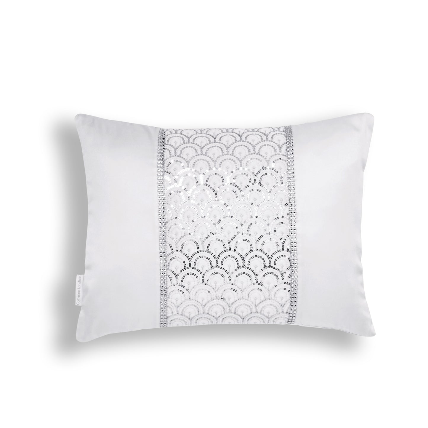 Deco Sequin Cushion in White by Catherine Lansfield