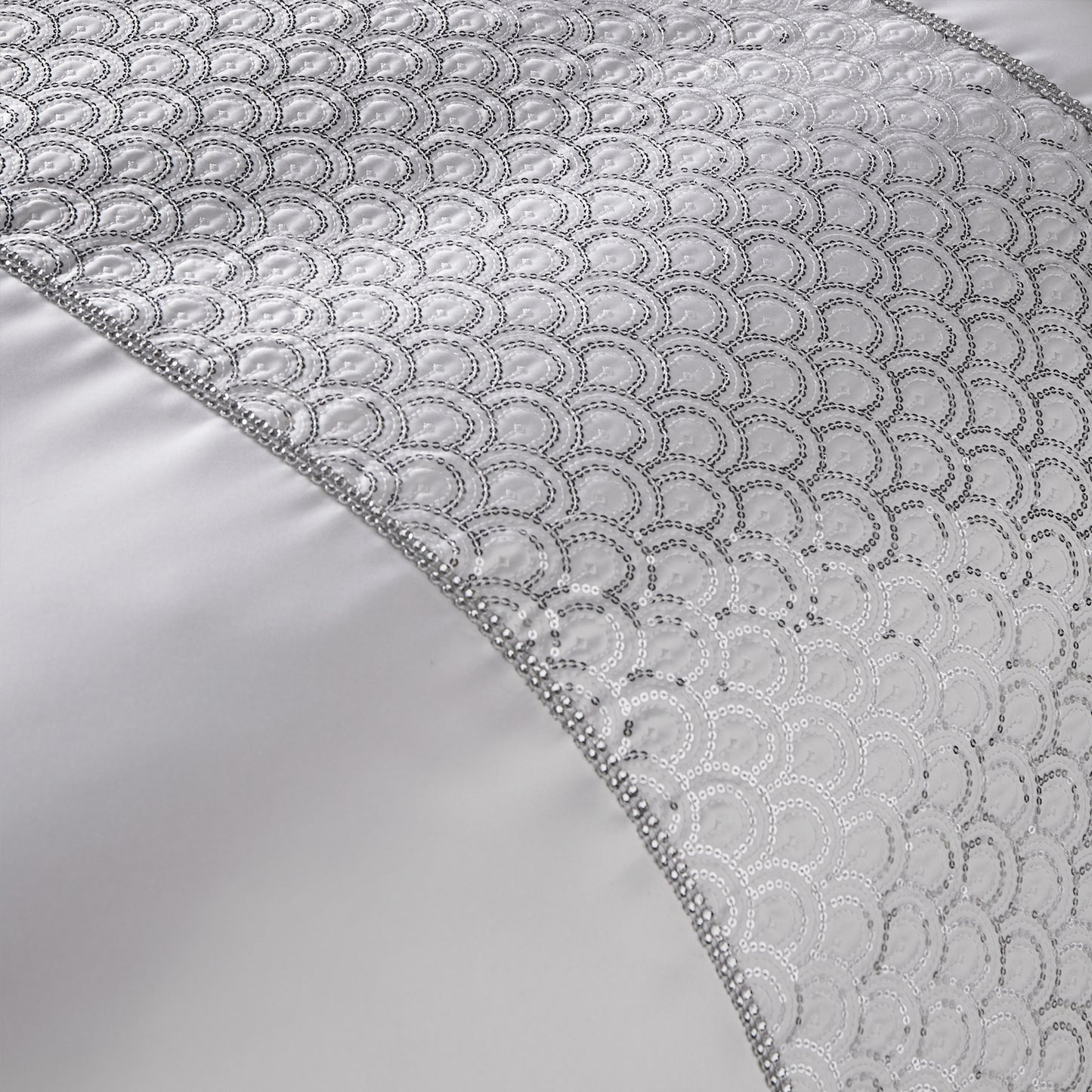 Deco Sequin Duvet Cover Set in White by Catherine Lansfield