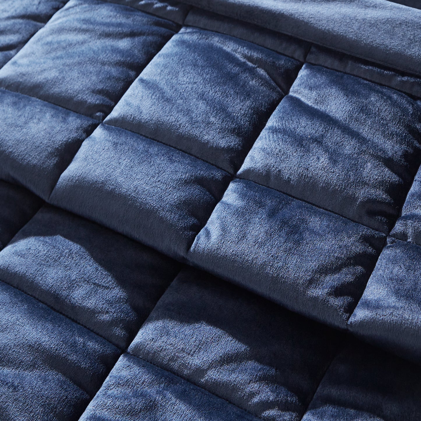 Kingsley Matt Velvet Quilted Bedspread in Navy by Catherine Lansfield