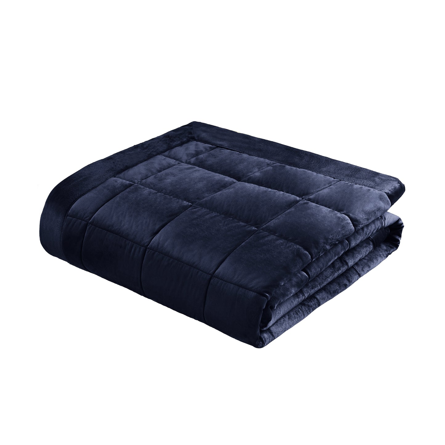 Kingsley Matt Velvet Quilted Bedspread in Navy by Catherine Lansfield