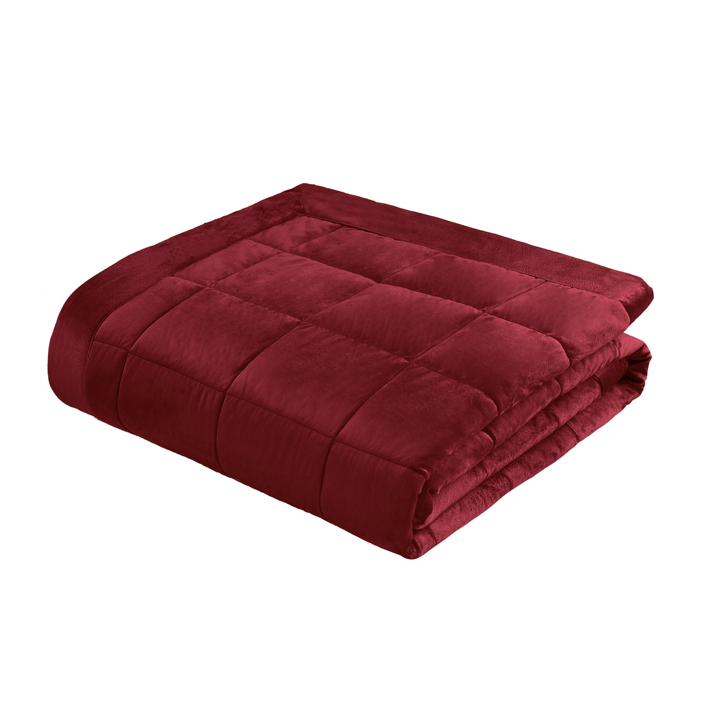 Kingsley Matt Velvet Quilted Bedspread in Raspberry by Catherine Lansfield