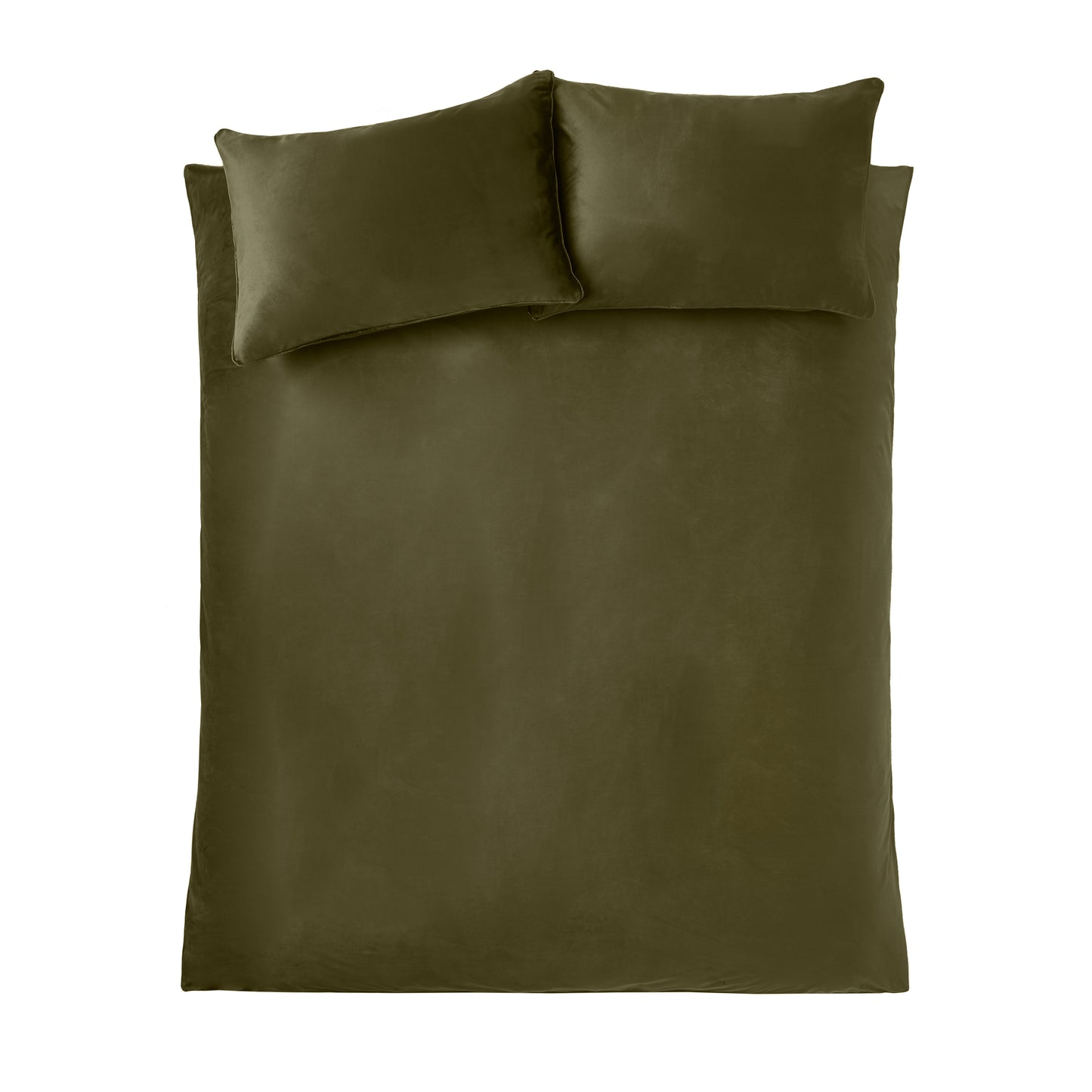 Kingsley Soft Matt Velvet Duvet Cover Set in Olive by Catherine Lansfield