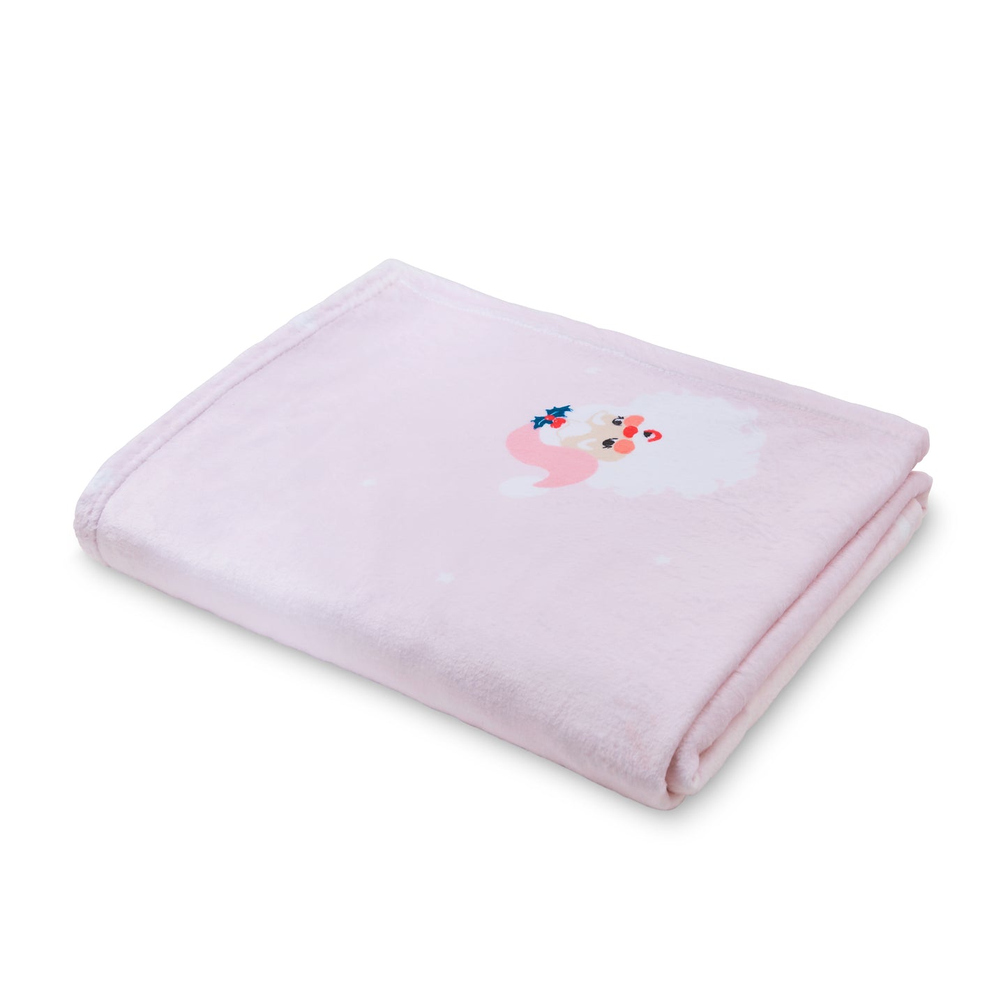 Catherine Lansfield Pink Vintage Christmas Santa Soft and Cosy Fleece Throw