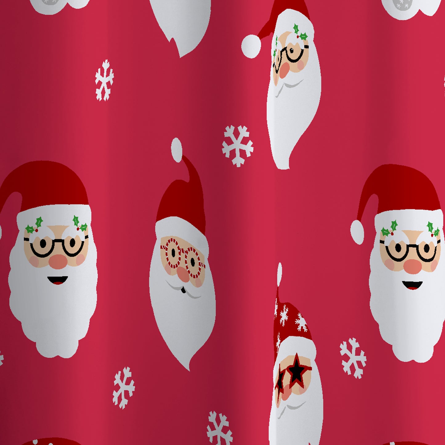 Christmas Santa Spec-Tacular Shower Curtain Red by Catherine Lansfield