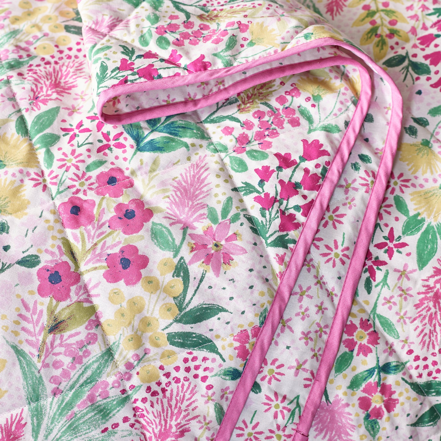 Tilly Floral Fully Reversible Bedspread in Pink by Catherine Lansfield