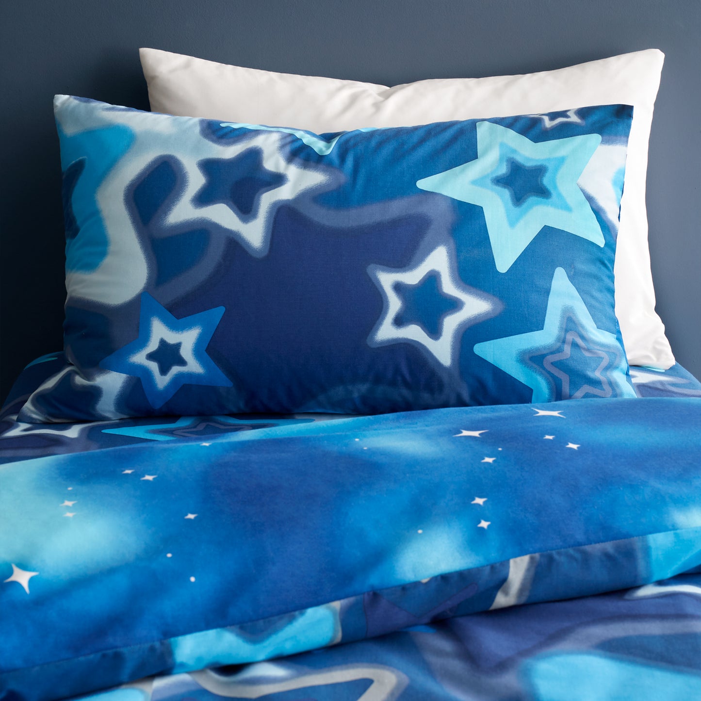 Ombre Star Reversible Duvet Cover Set in Blue by Catherine Lansfield Kids