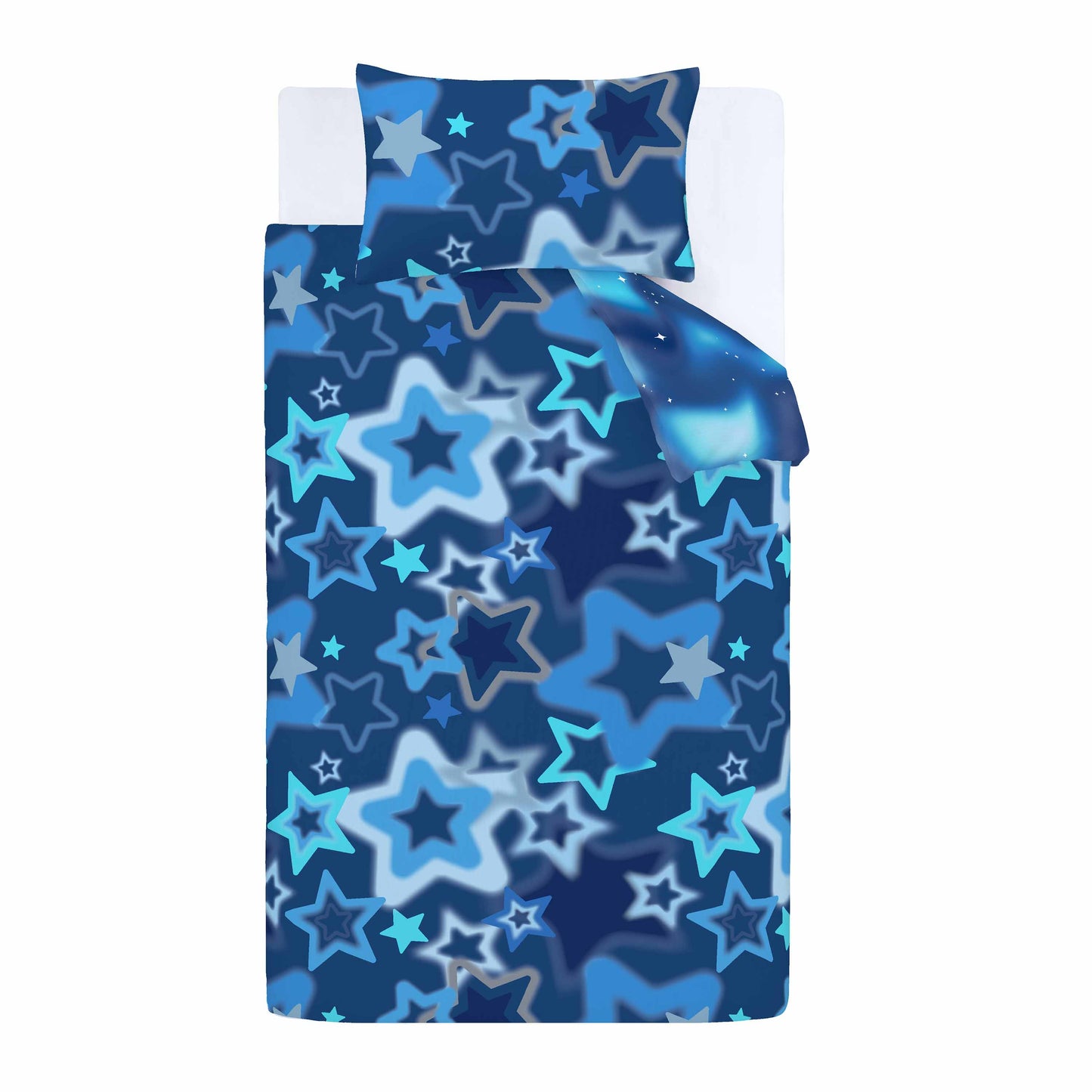 Ombre Star Reversible Duvet Cover Set in Blue by Catherine Lansfield Kids