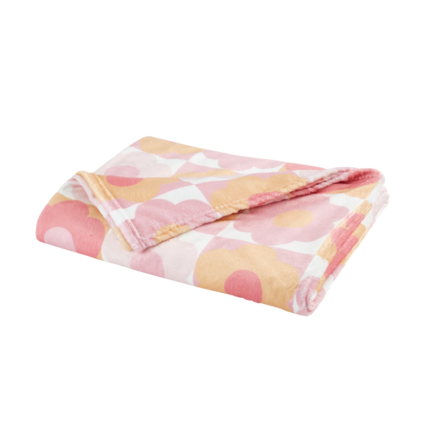 Retro Daisy Cosy Fleece Blanket Throw in Pink by Catherine Lansfield