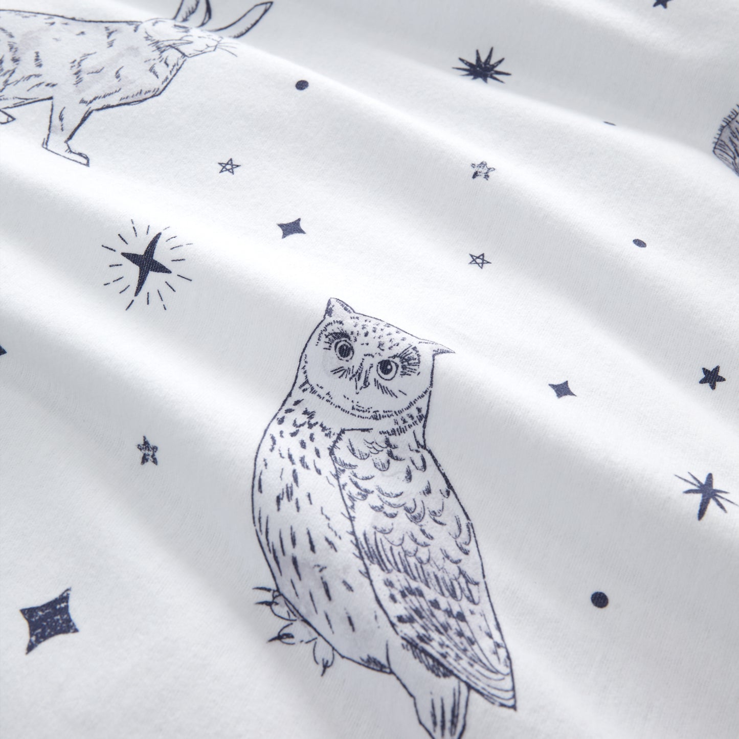 Brushed Starlight Animals Reversible Cotton Duvet Cover Set in White/ Blue by Bianca Kids