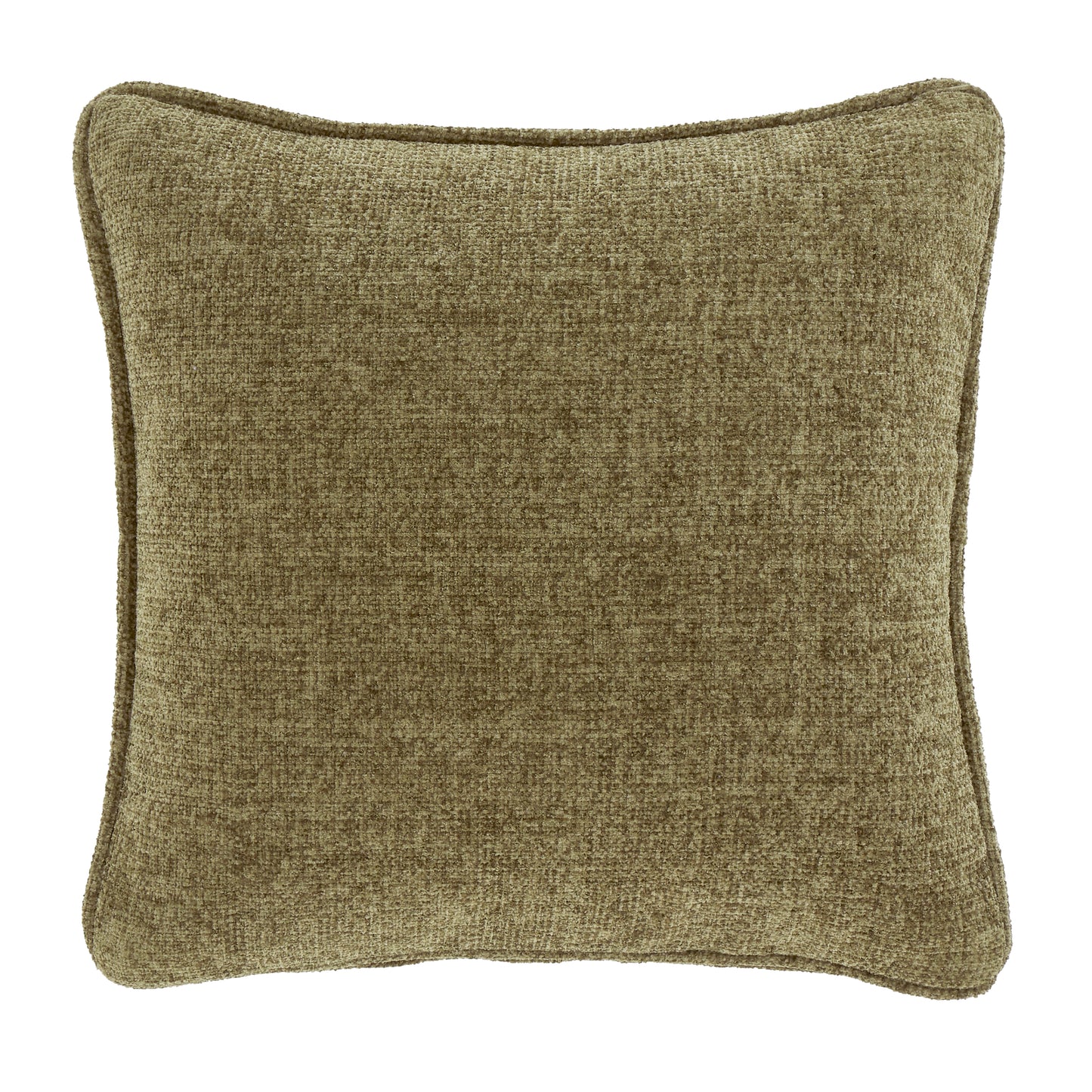 Wilson Plain Chenille Filled Cushion in Olive Green by Catherine Lansfield