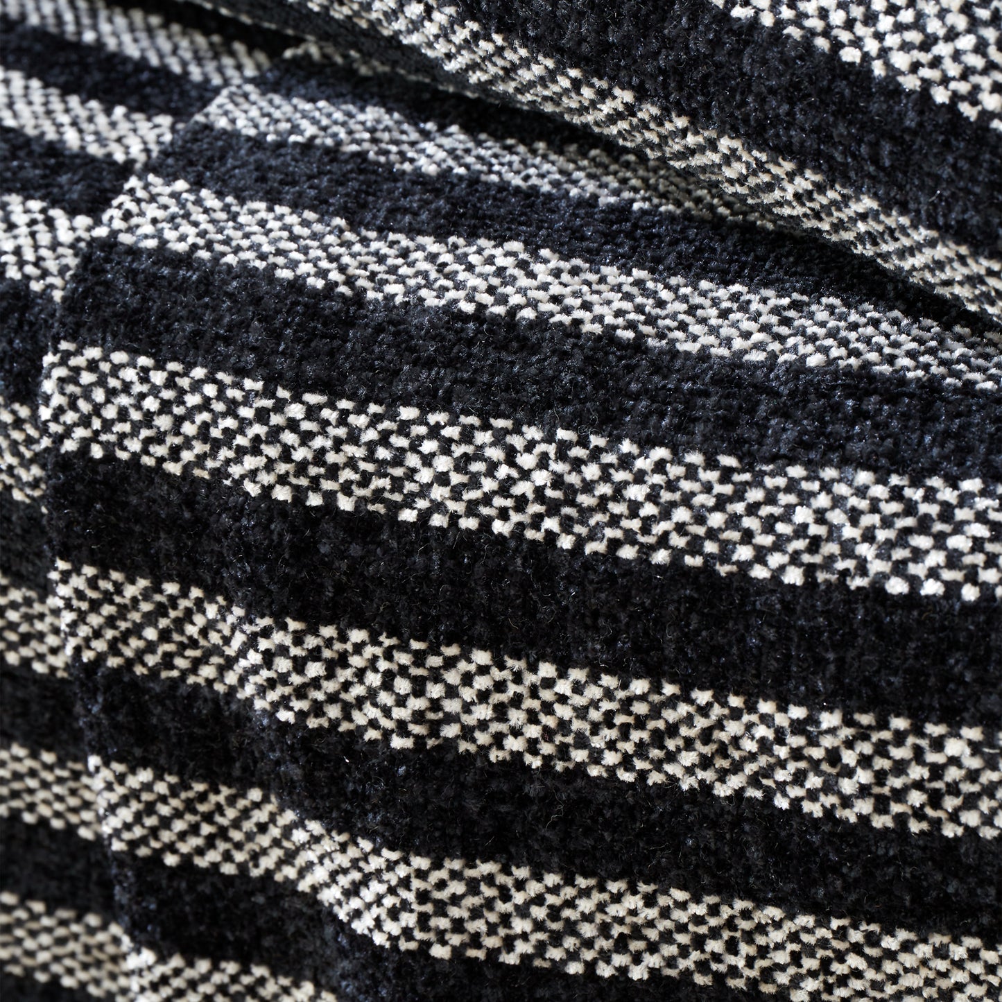 Stripe Chenille Blanket Throw in Black by Catherine Lansfield