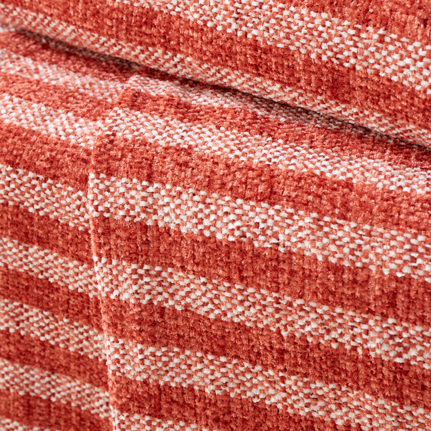 Stripe Chenille Blanket Throw in Terracotta by Catherine Lansfield