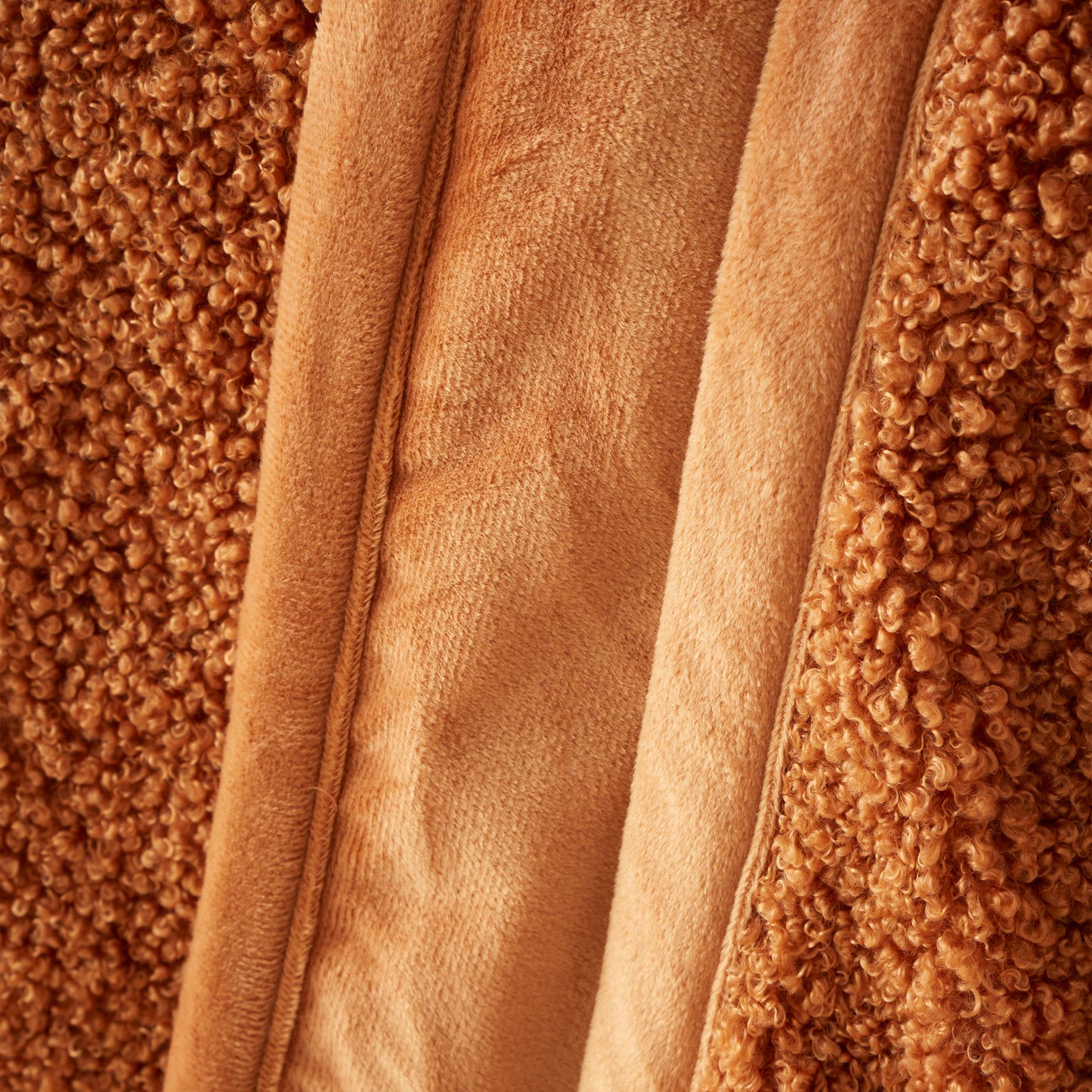 So Soft Velvet Boucle Blanket Throw in Caramel by Catherine Lansfield