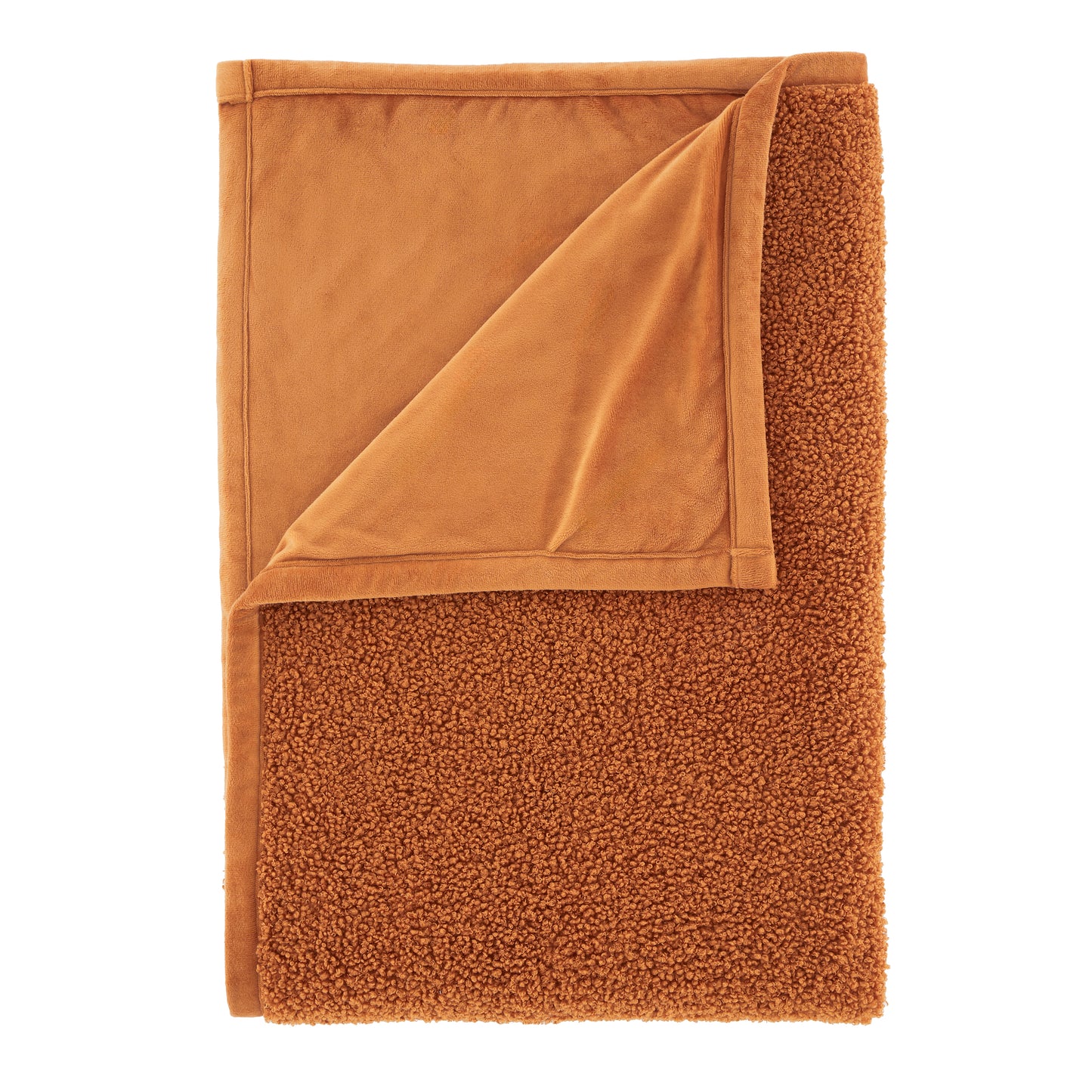 So Soft Velvet Boucle Blanket Throw in Caramel by Catherine Lansfield