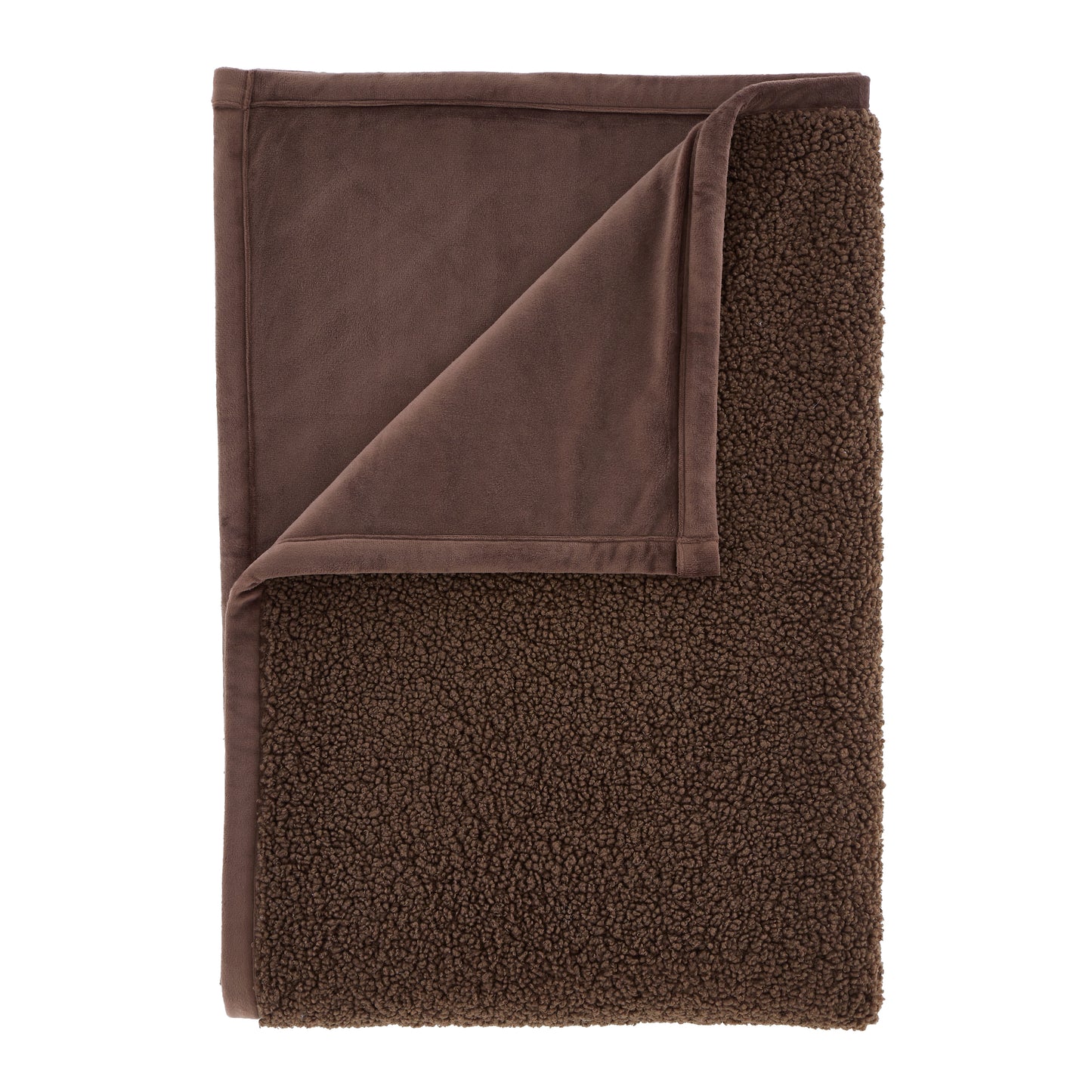 So Soft Velvet Boucle Blanket Throw in Chocolate by Catherine Lansfield