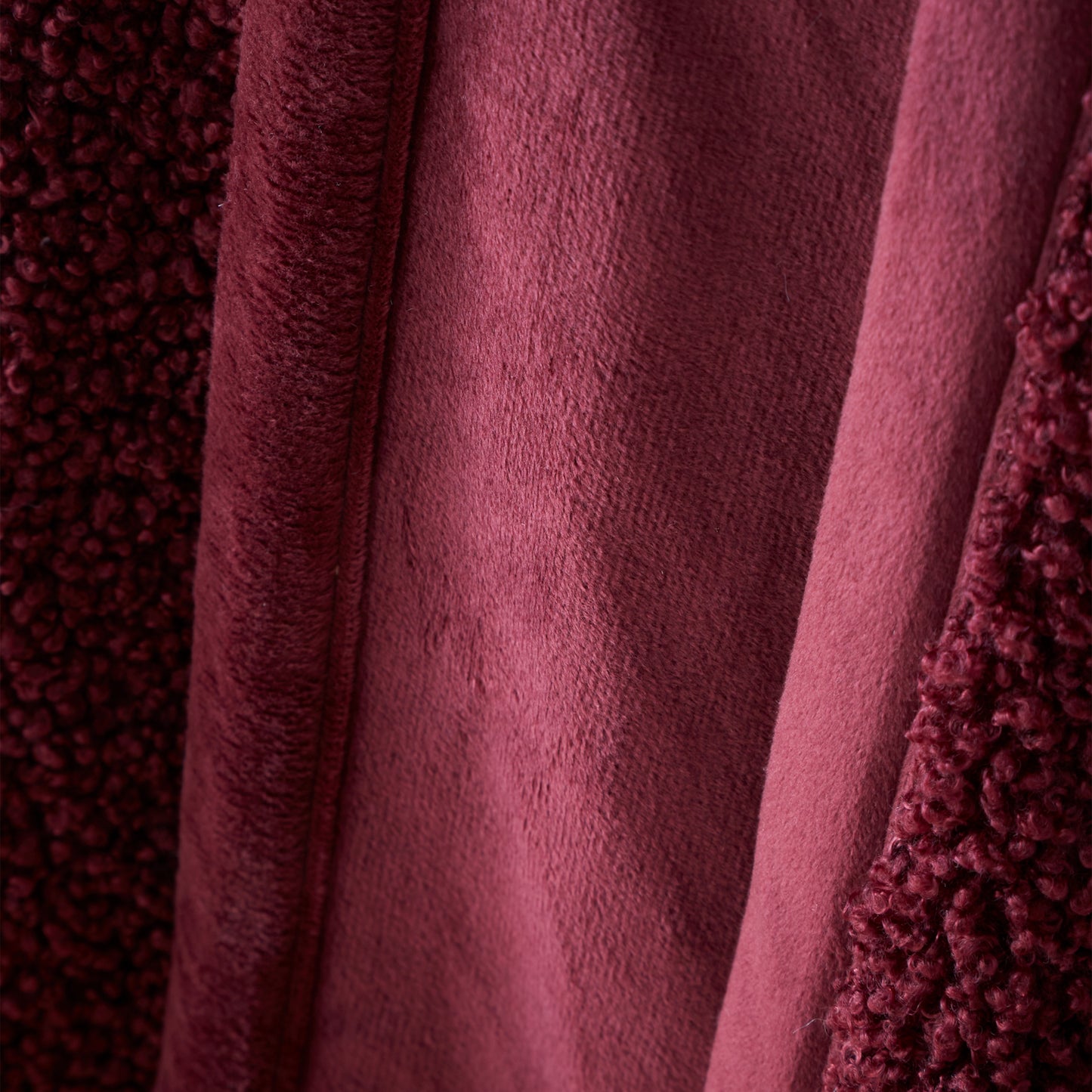 So Soft Velvet Boucle Blanket Throw in Damson by Catherine Lansfield