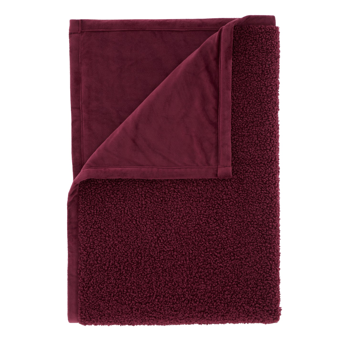 So Soft Velvet Boucle Blanket Throw in Damson by Catherine Lansfield