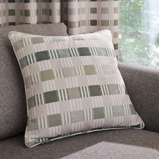 Wilson Check Cushion in Green by Catherine Lansfield