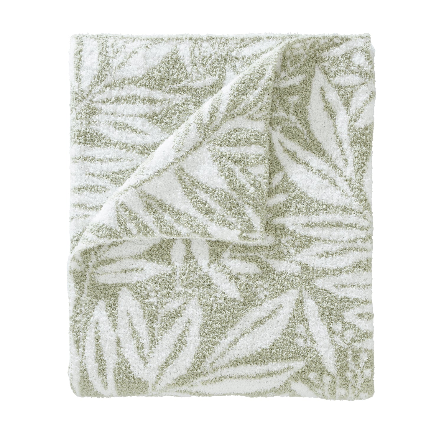 So Soft Sorrel Leaves 130x170 cm Blanket Throw in Green by Catherine Lansfield