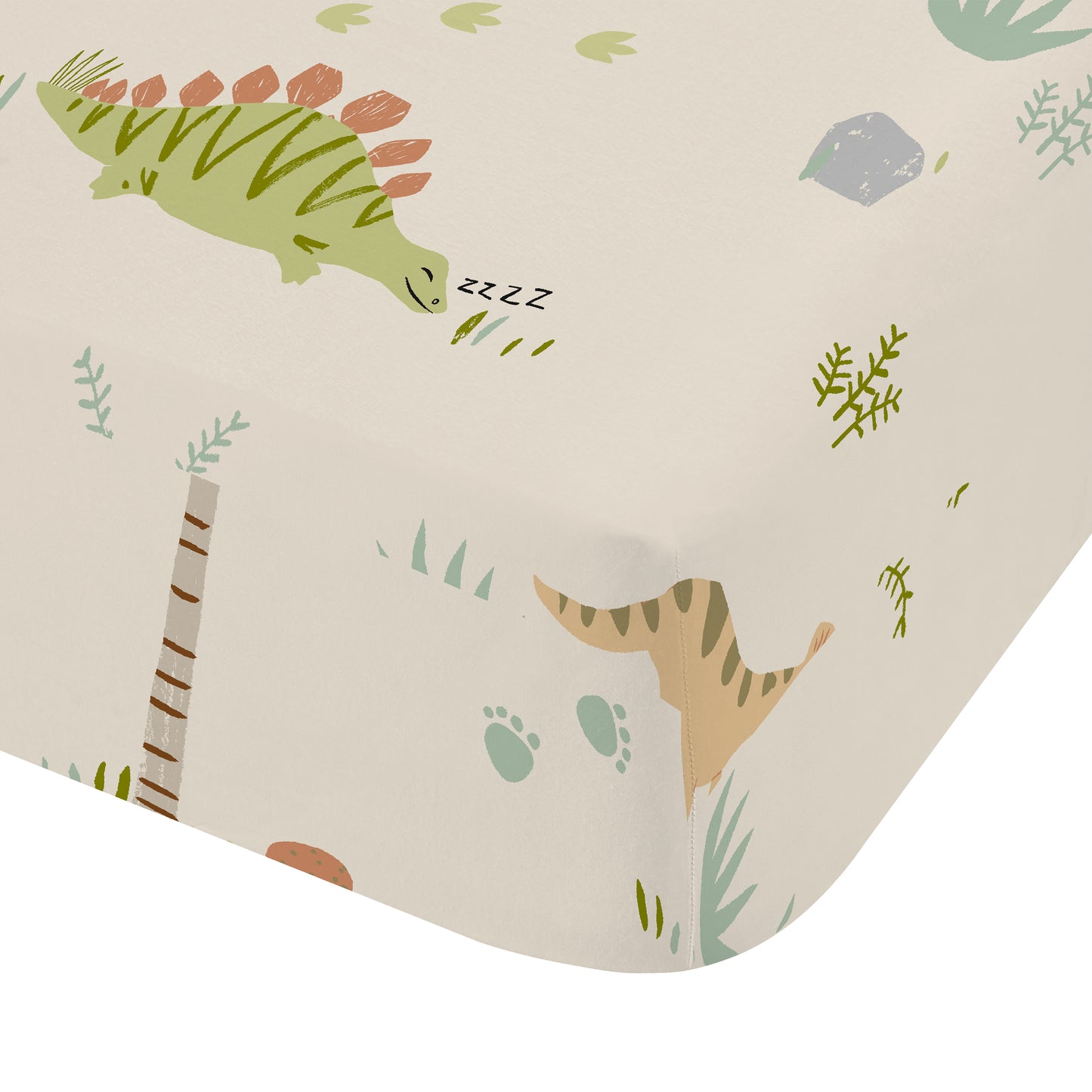 Sleepy Dino Fitted Sheet in Green by Catherine Lansfield