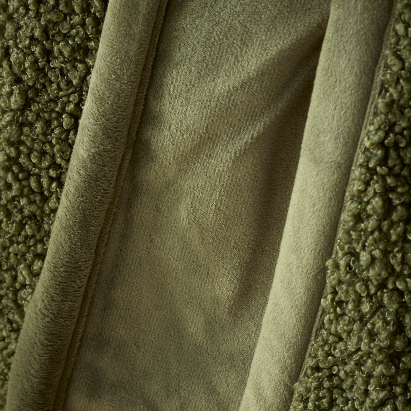 So Soft Velvet Boucle Blanket Throw in Olive by Catherine Lansfield