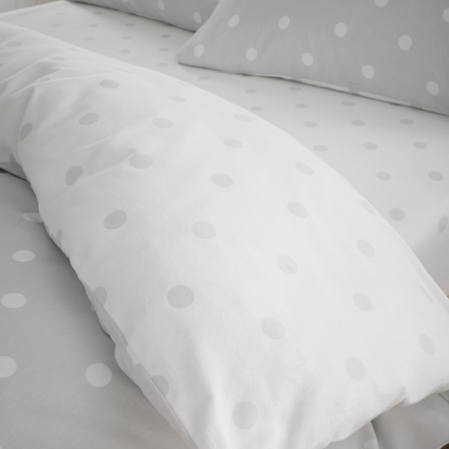 Brushed Polka Dot Cotton Fitted Sheet in Grey by Catherine Lansfield