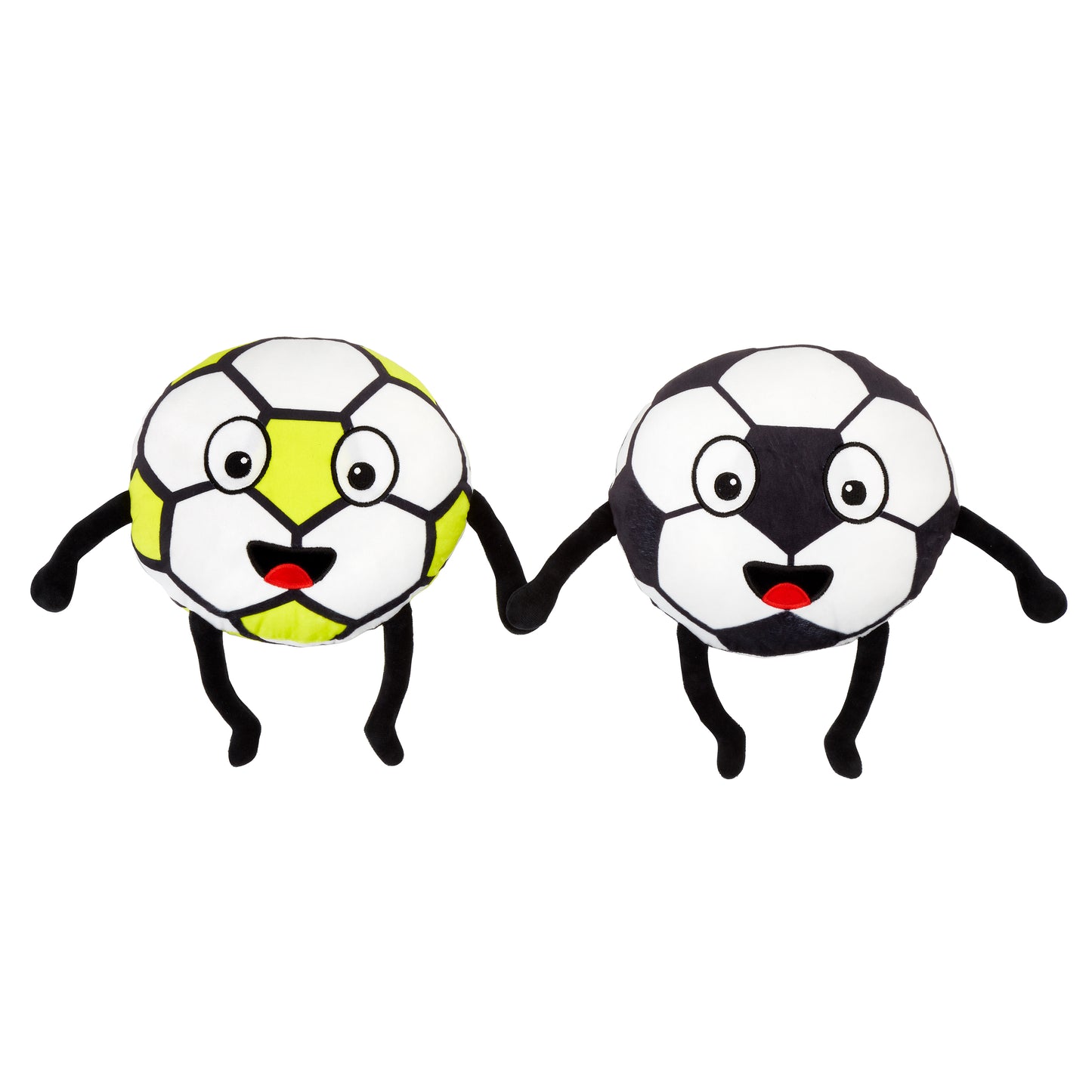 Forever Together Football Magnetic Hands Cushions in White / Black by Catherine Lansfield