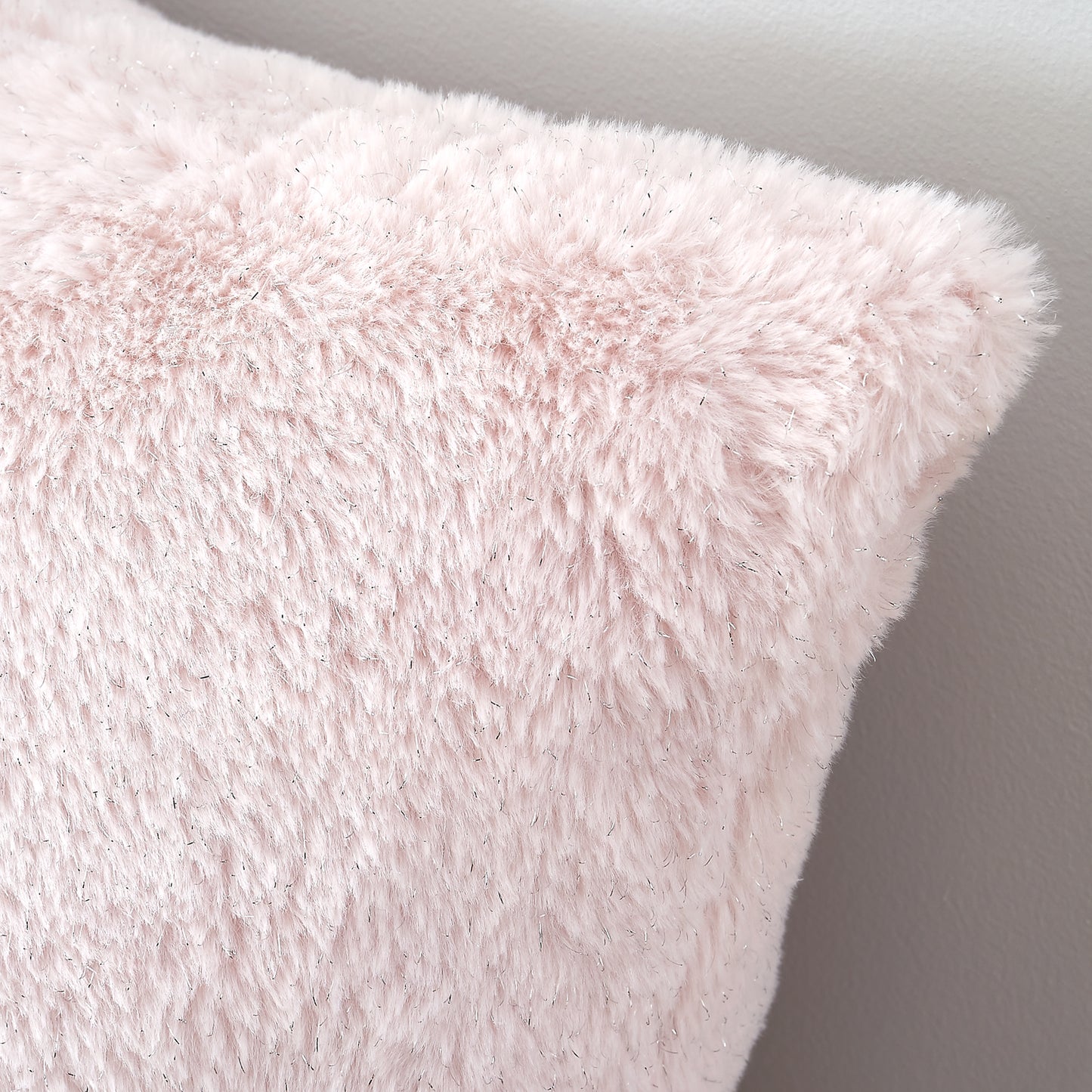 Cosy Glamour Fur Filled Cushion in Blush by Catherine Lansfield