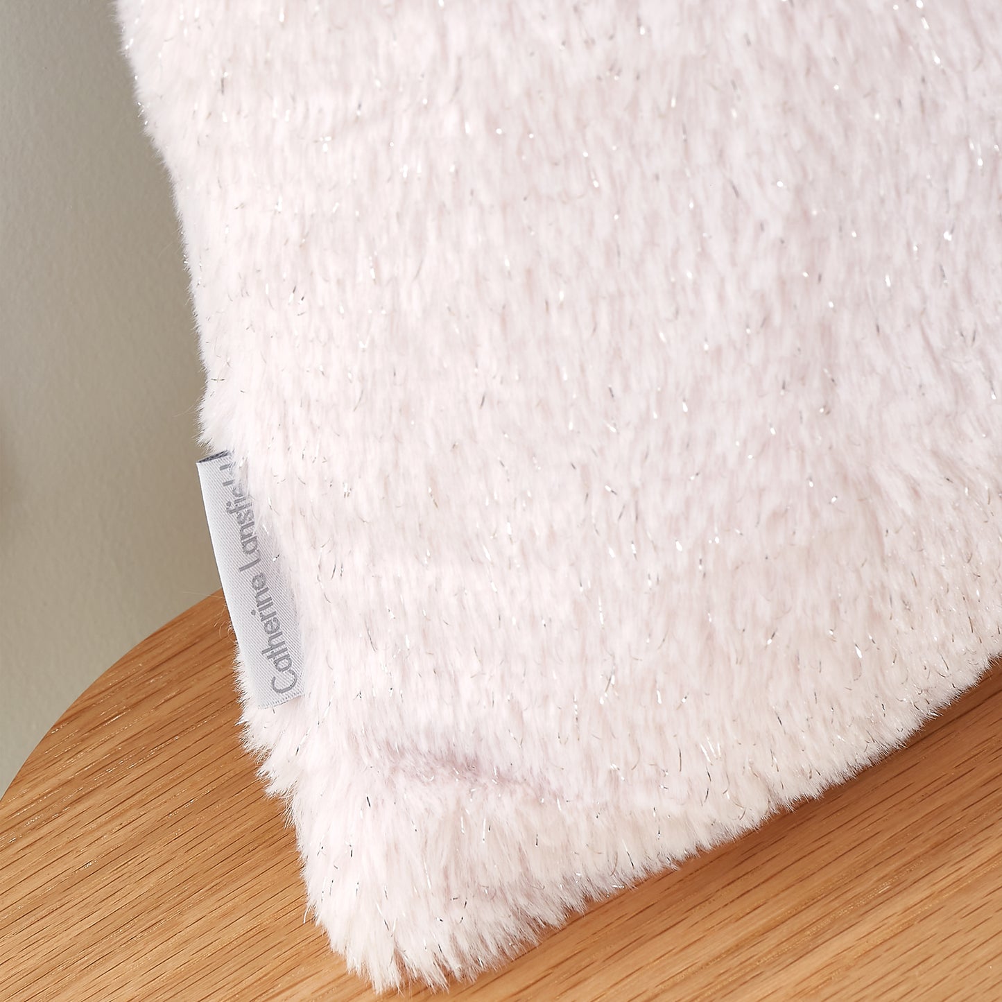 Cosy Glamour Fur Filled Cushion in Blush by Catherine Lansfield