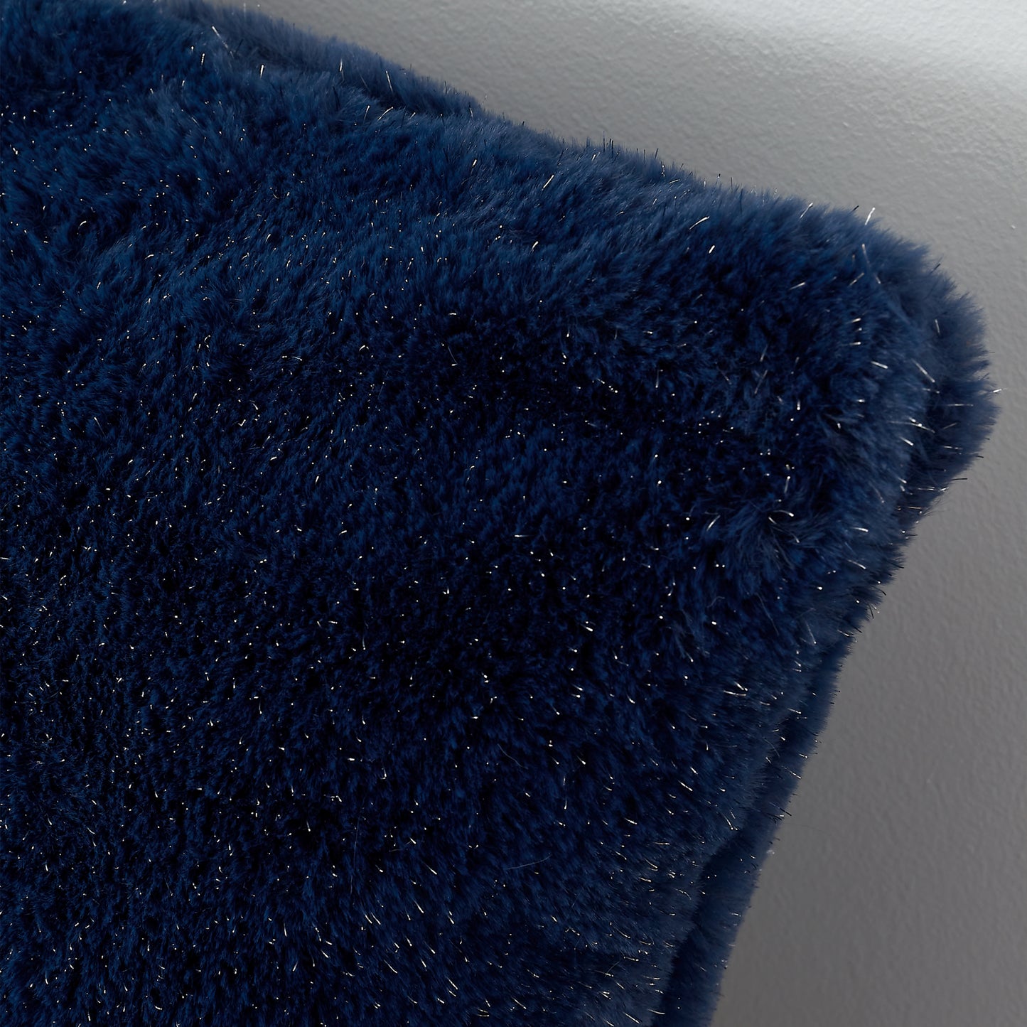 Cosy Glamour Fur Filled Cushion in Navy Blue by Catherine Lansfield