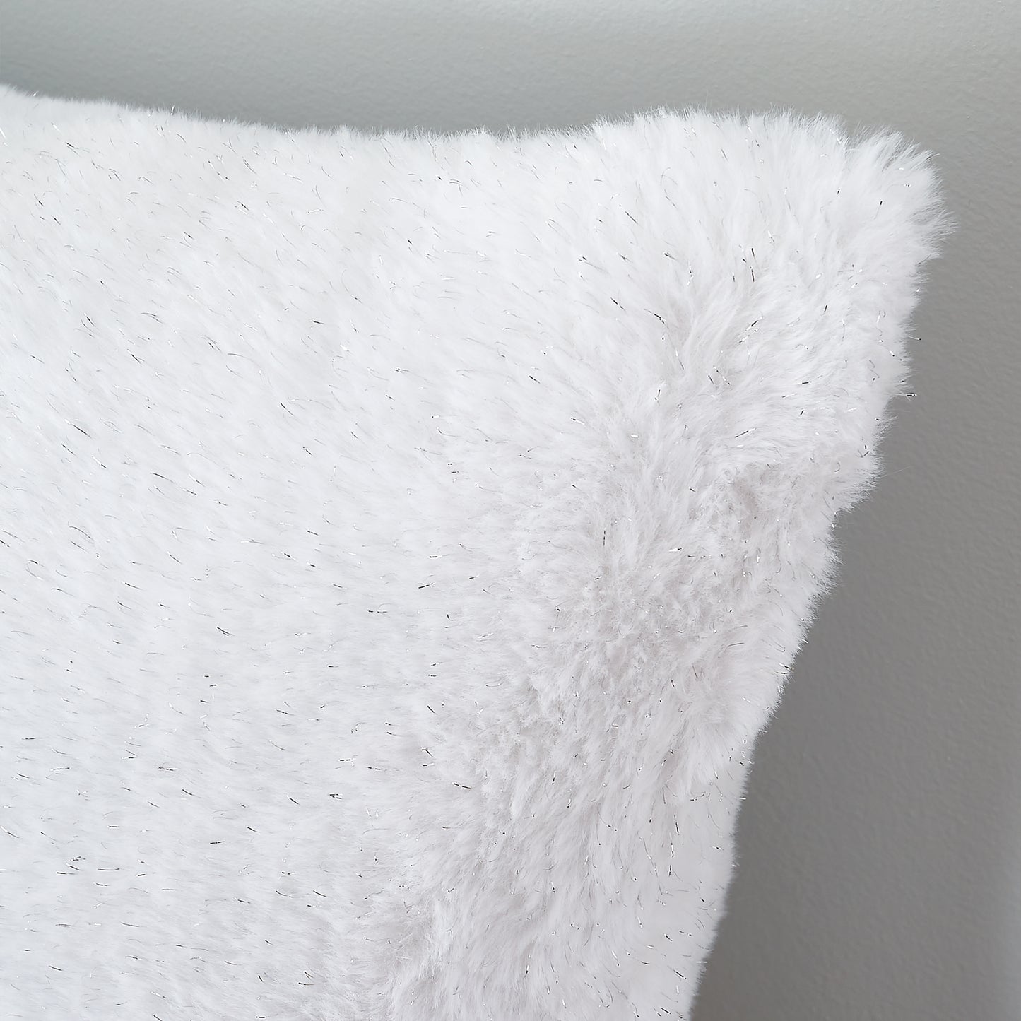 Cosy Glamour Fur Filled Cushion in White by Catherine Lansfield