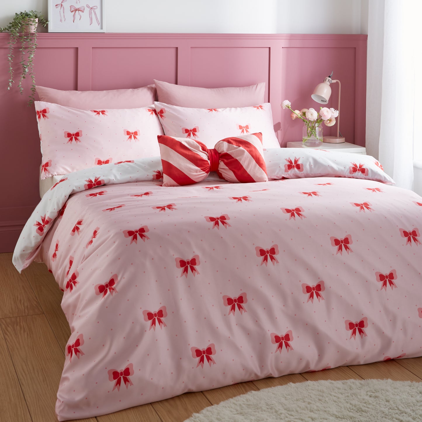 Dotty Bows Reversible Duvet Cover Set by Sassy B