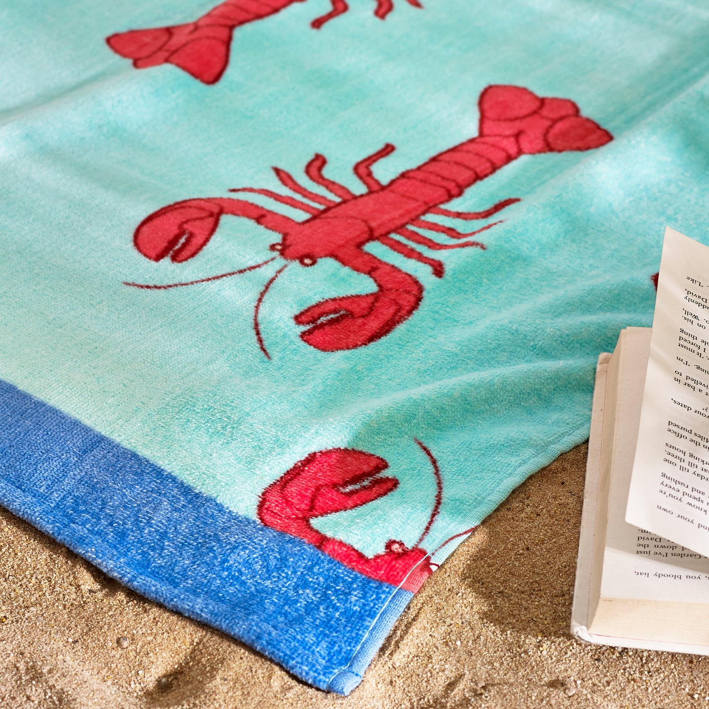 Lobster Cotton Beach Towel in Red by Catherine Lansfield