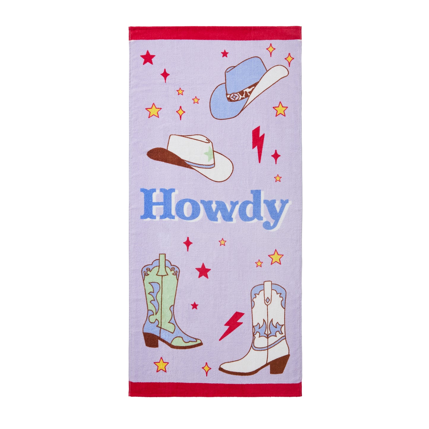 Howdy Cowgirl Cotton Beach Towel in Lilac by Sassy B