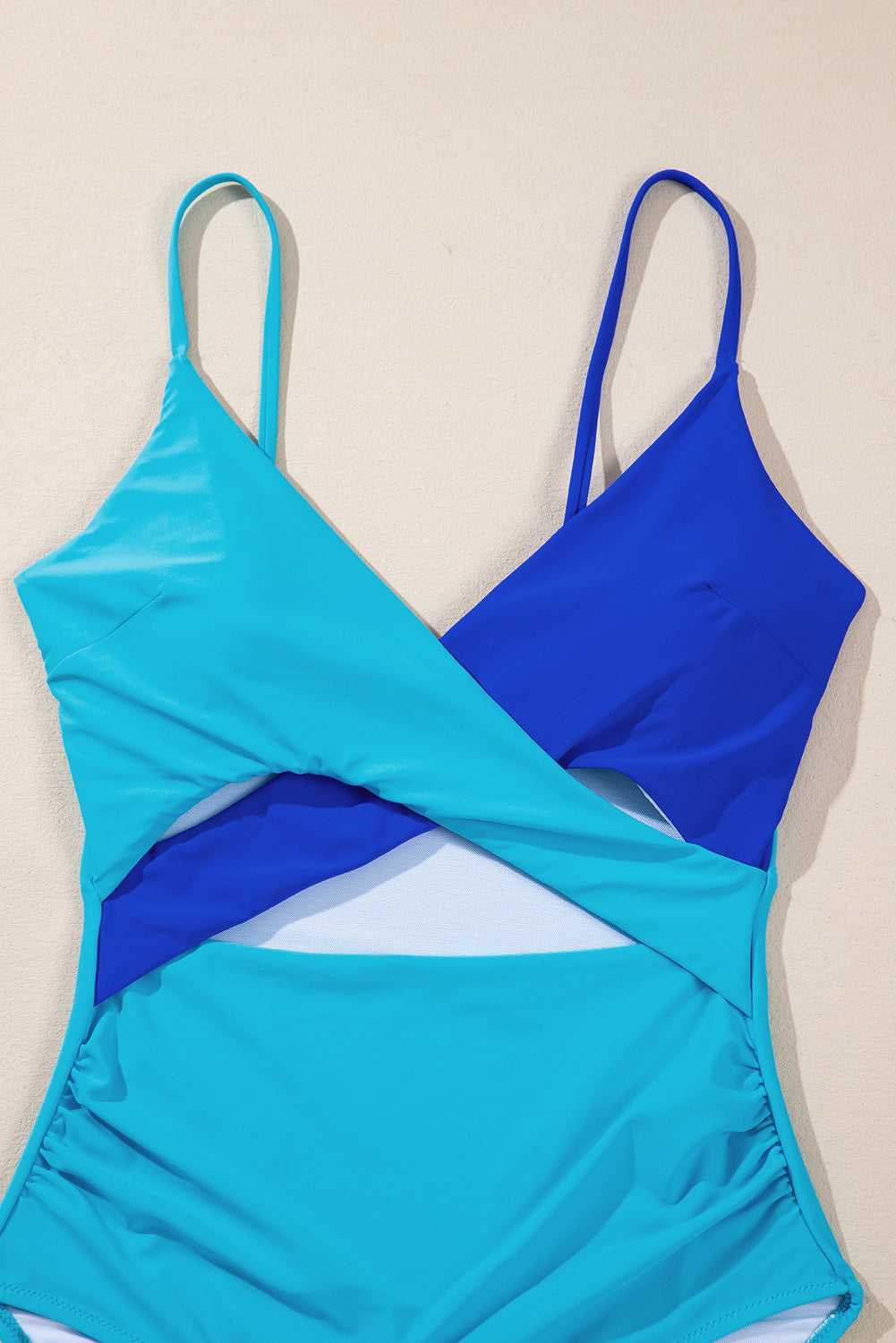 Two Tone Colorblock Cutout One Piece Swimsuit