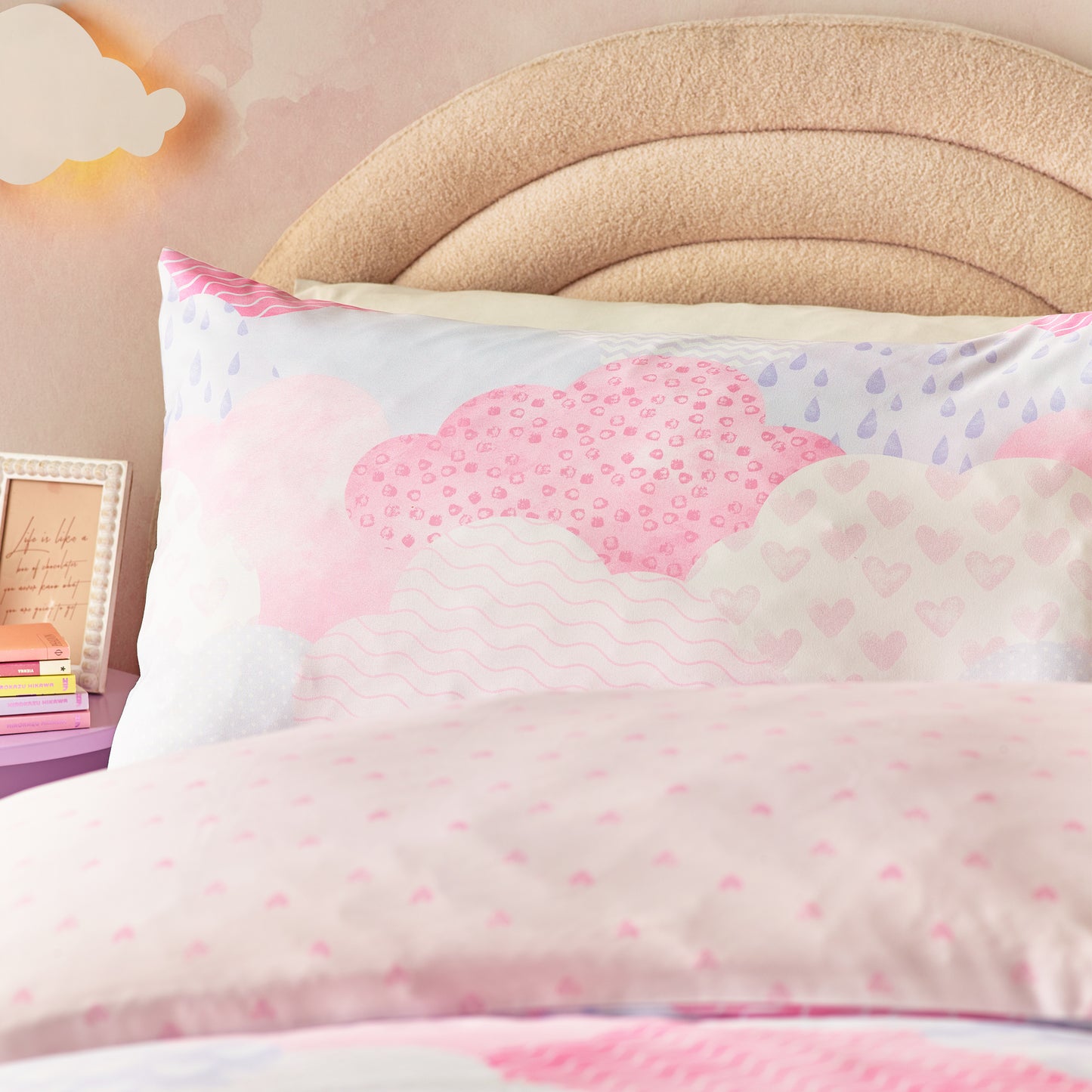 Soft as a Cloud Duvet Cover Set in Pink by Catherine Lansfield Kids