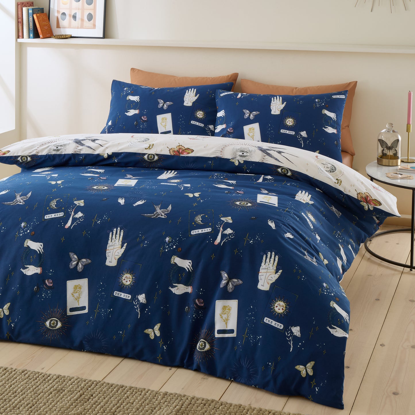 Astrology Reversible Duvet Cover Set in Cream by Sassy B