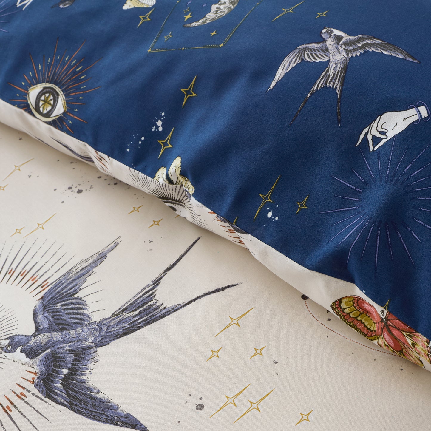 Astrology Reversible Duvet Cover Set in Cream by Sassy B