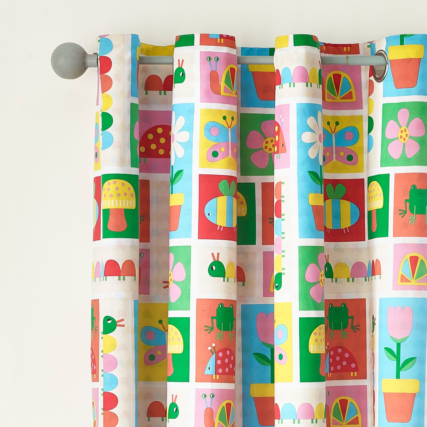 Curious Caterpillar Fully Reversible Eyelet Curtains by Catherine Lansfield Kids