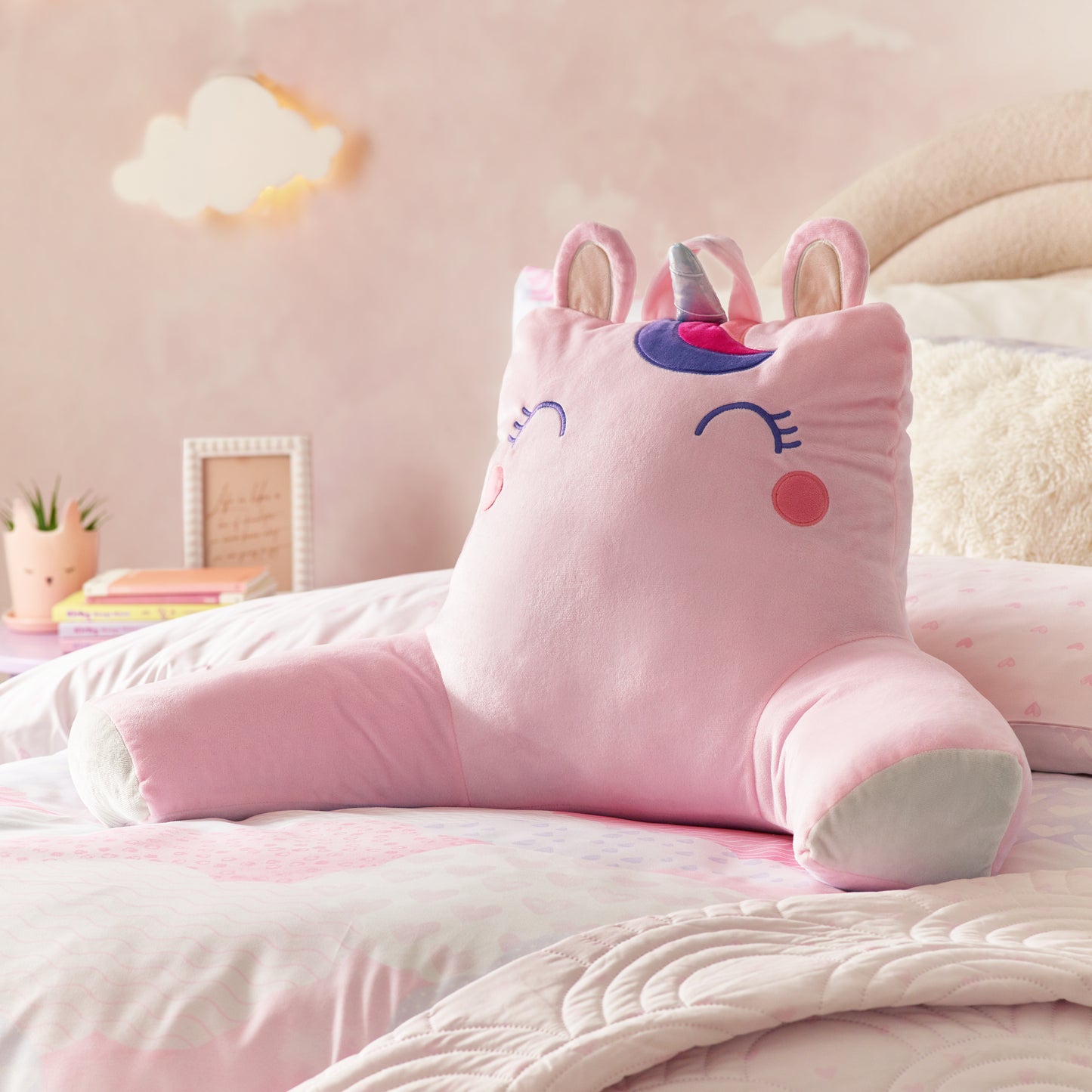 Sparkle Unicorn Cuddle Cushion Back Rest by Catherine Lansfield Kids