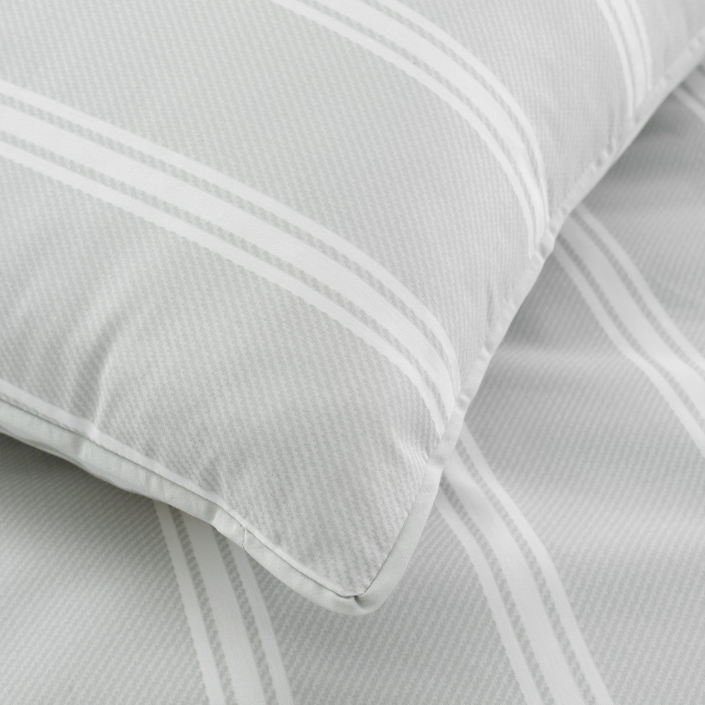 Ashford Stripe 200 Thread Count Cotton Duvet Cover Set in Silver by Bianca