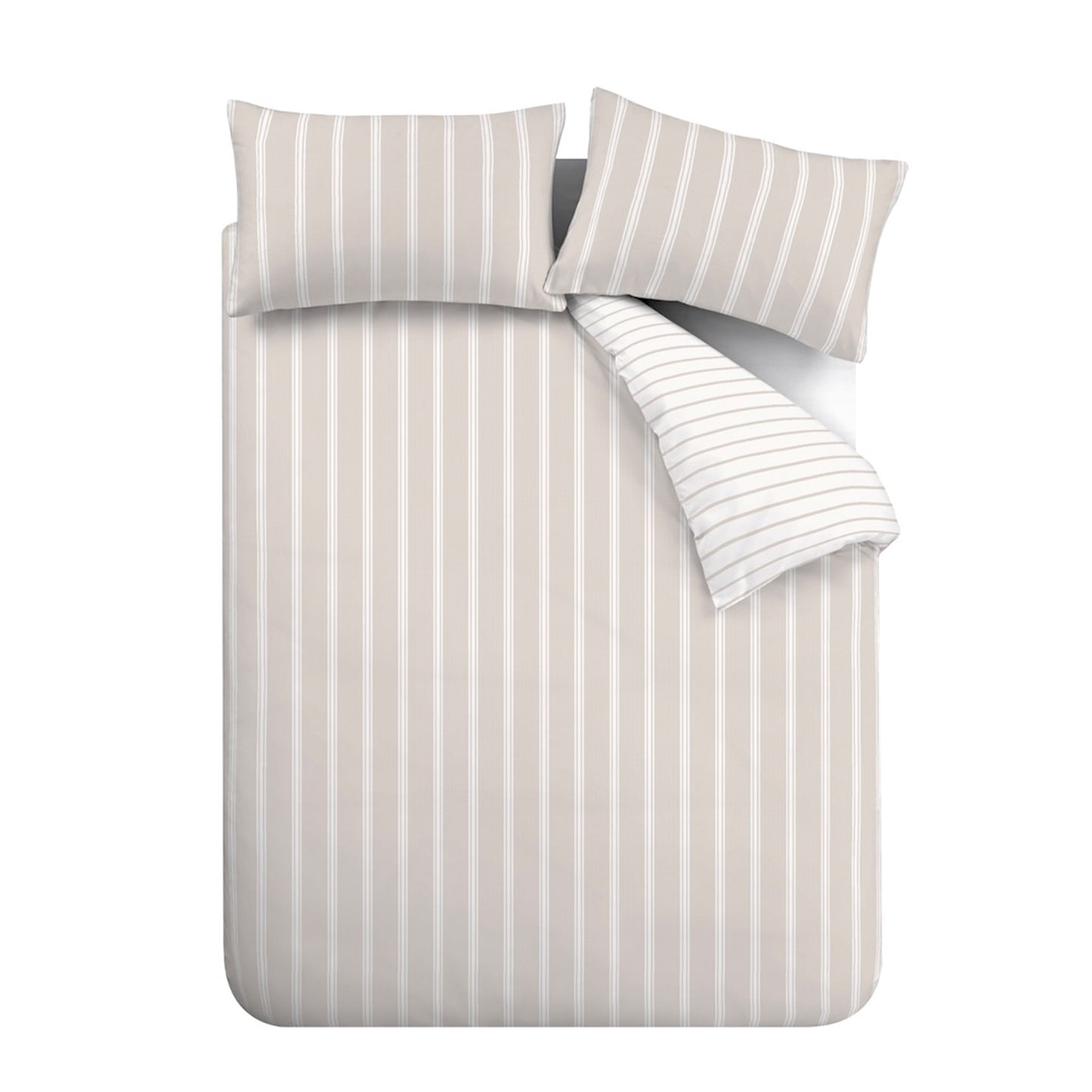 Ashford Stripe 200 Thread Count Cotton Duvet Cover Set in Natural by Bianca