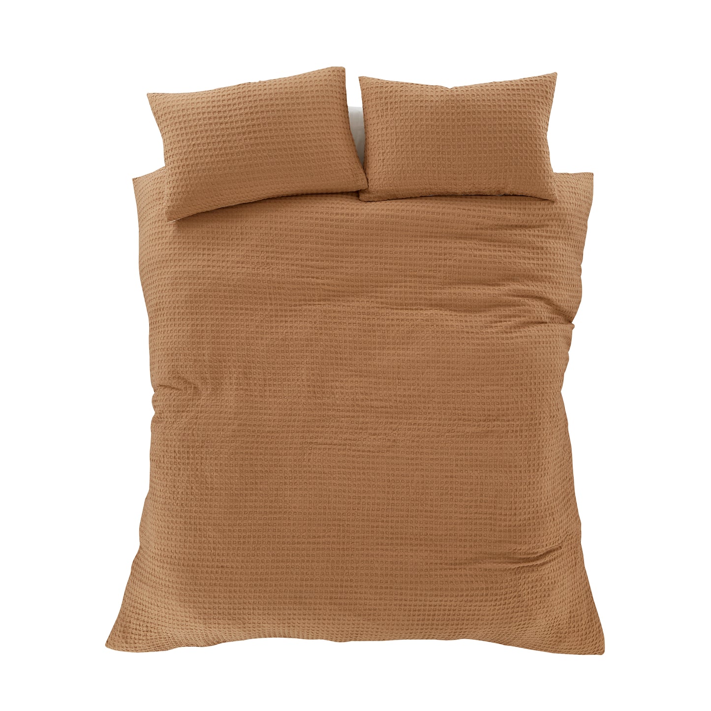 Muscat Waffle Duvet Cover Set in Caramel by Pineapple Elephant