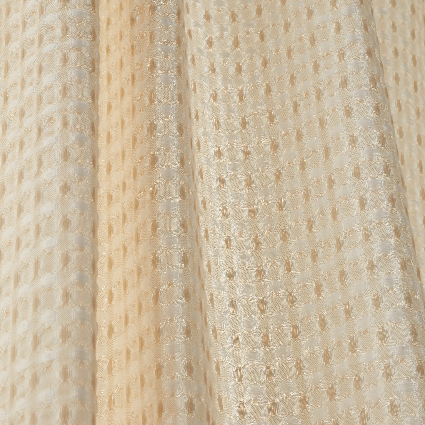 Muscat Waffle Slot Top Voile Curtain Panel in Natural by Pineapple Elephant