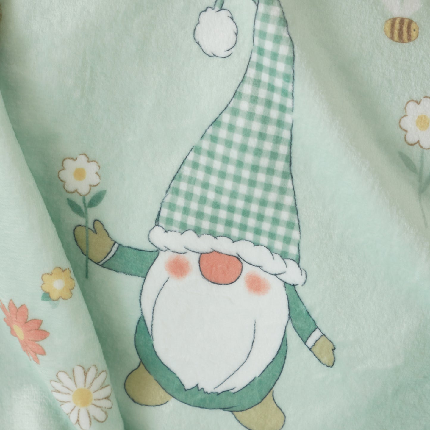 Spring Gonks Cosy Fleece Oversized Blanket Throw in Mint Green by Catherine Lansfield