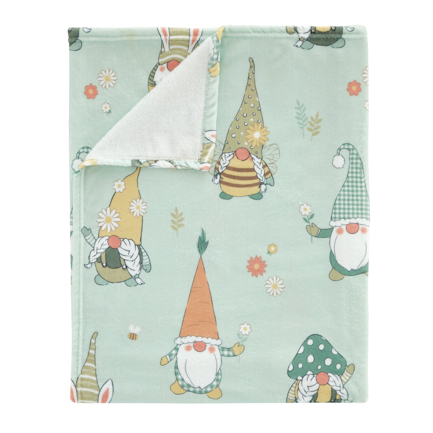 Spring Gonks Cosy Fleece Oversized Blanket Throw in Mint Green by Catherine Lansfield