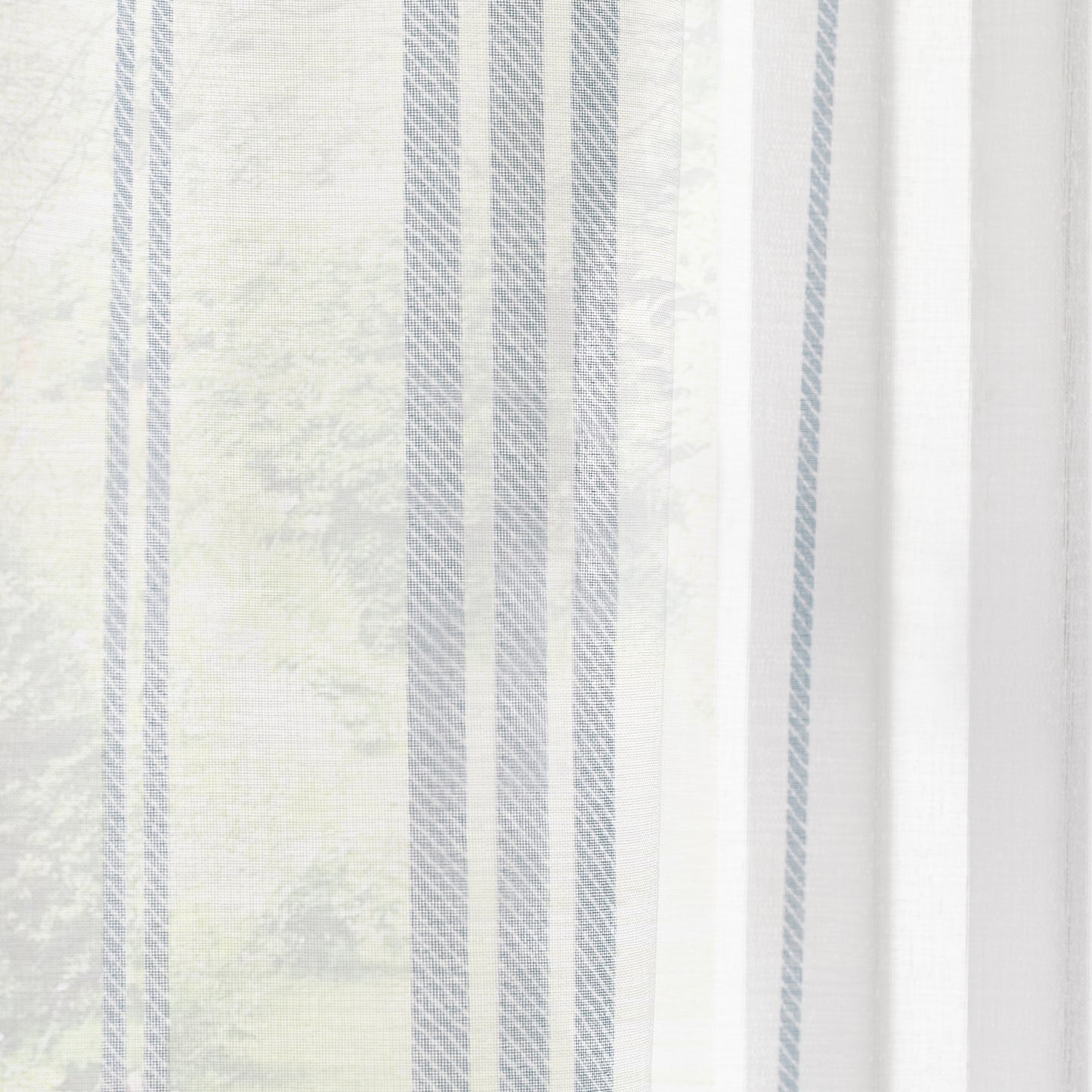 Harbour Stripe Slot Top Voile Curtain Panel in White by Catherine Lansfield