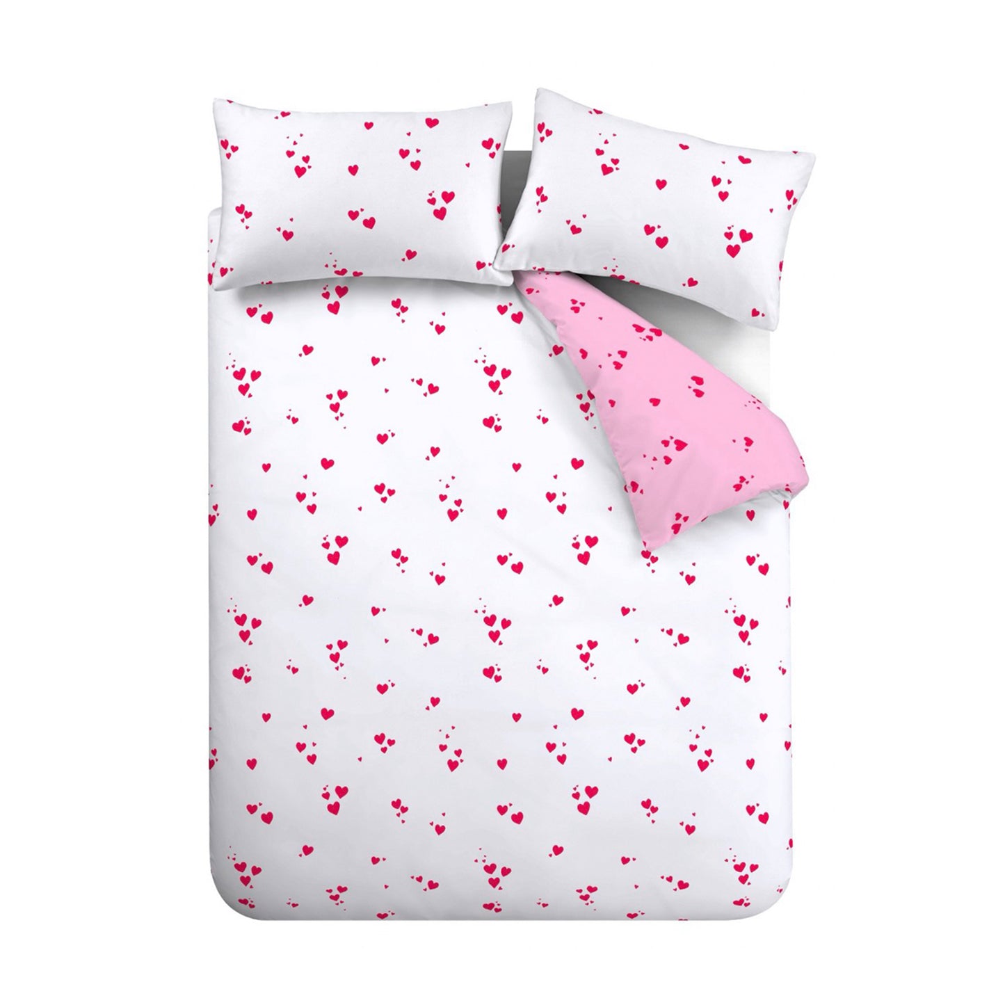 Seersucker Heart Duvet Cover Set in White / Red by Catherine Lansfield