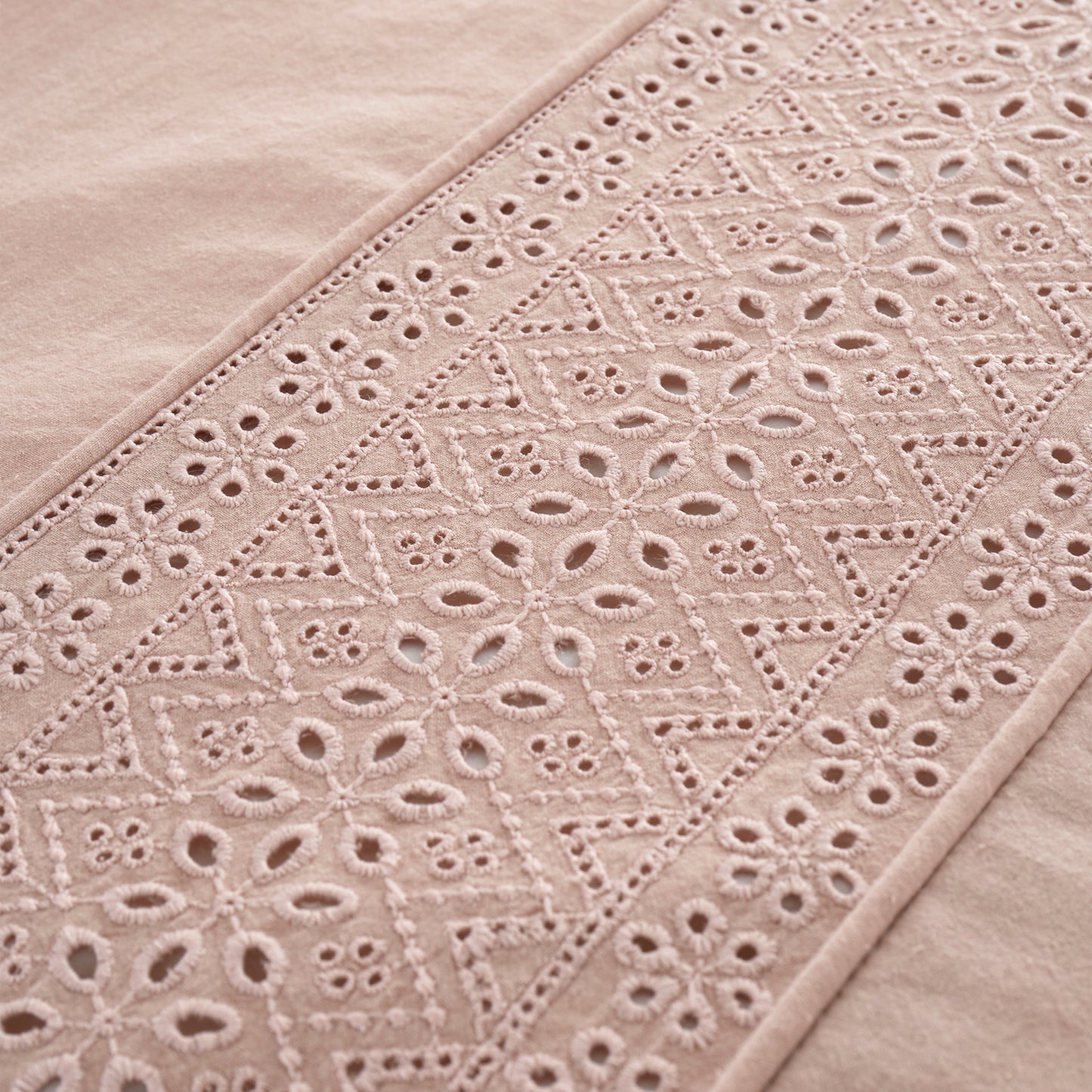 Broderie Anglaise Duvet Cover Set in Blush by Catherine Lansfield